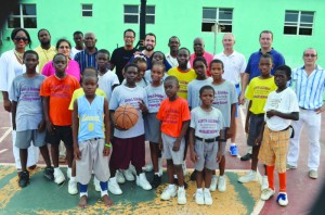 Principal of Alwyn Alison Primary School Mrs. Hughes, Coaches, children, Mr. Walcott Richardson, Viceroy Executive Committee members and others