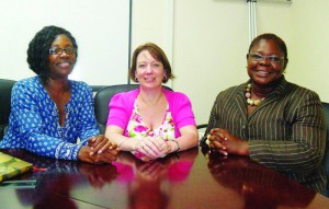 Mrs. Rachel Walker (centre), Mrs. Angelina Carty (left) & Ms. Jocelyn Johnson (right)