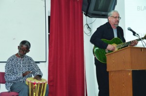 Mr. Marcel Fahie on the drum and Terrence Harrigan on the guitar