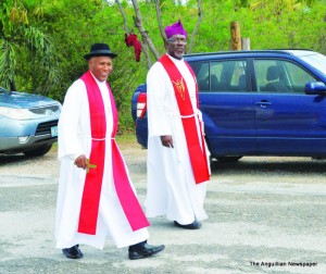 Rev. Hodge and Bishop Brooks bringing up rear of the procession 