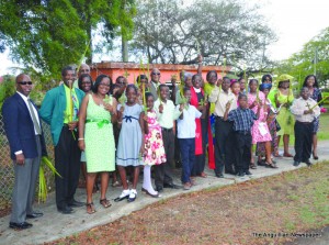 Methodist minister and congregation preparing for procession to Ebenezer