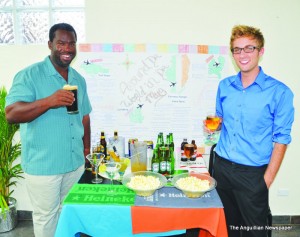 Darrel Moses and Drew Williams with beers from around the world