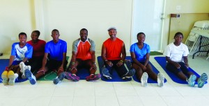 Students and coaches of the Anguilla Tennis Academy during the Stretching Workshop