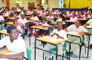 Scenes of the students at the examination