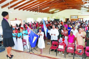 Reverend Erica Carty conducting devotions