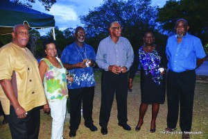 L-R: Mr. Victor Banks, Lady Josephine Gumbs, Bishop Errol Brooks, Mr. Val Banks and Professor and Mrs. Delroy Louden