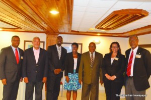 Chief Minister Hughes (3rd from right) with OECS Ministers and Officials