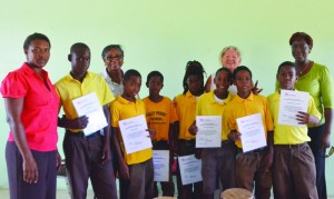 Students at the drumming session at Valley Primary School