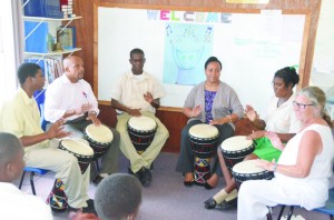 Drumming session at PRU