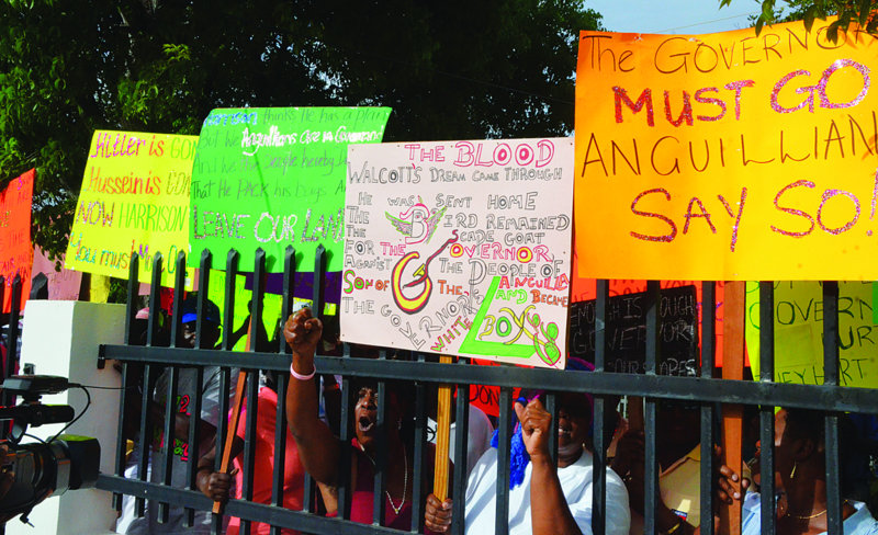 ANGUILLIANS PROTEST VOTE TO CLOSE DOLPHIN DISCOVERY Letter presented to Governor on various other issues