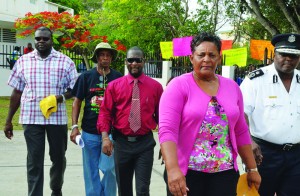 Delegation entering Governor's Office Compound