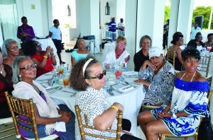 Women being address in Anguilla by Director of Tourism Mrs. Candice Niles