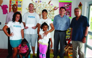 Personnel from St. James Medical School and Mrs. Renuka Harrigan