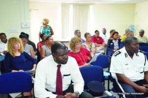 Minister Evan Gumbs, Commissioner Proctor and Chamber Personnel