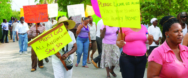 ANGUILLIANS PROTEST VOTE TO CLOSE DOLPHIN DISCOVERY Letter presented to Governor on various other issues