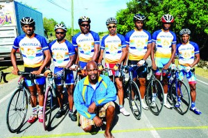  Left to right,  Vinesh Narine, Sherwin Osbourne, Benjamin Phillips (Donga), Ronnie Bryan, Devaughn Richardson And Justin HodgeKneeling, Miguel Leveret (President Of The AACA.)