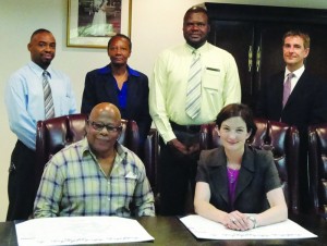 Governor Christina Scott at her first EXCO  meeting on Thursday, July 25, 2013 (Absent Hon. Jerome Roberts)