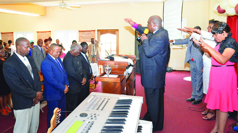 Religion: CHURCH CONGREGATION  OFFERED WORDS OF CHEER