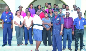 Post Office staff with Fire Officers and Trainees