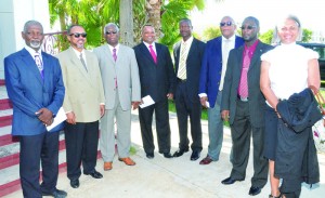 Members of The House of Assembly and other political representatives outside St. Mary's Church