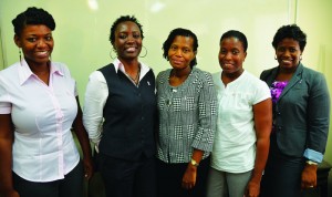 L-R: Rochelle Rogers, Rosanna Brown, Jennifer Gumbs, Ann Marie Letang and Vernice Battick