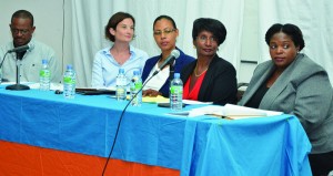 L-R: Pastor Philip Gumbs, Governor Scott, Mrs. Tina Bryan Banisters, Attorney Paulette Harrigan and Senior Magistrate Ivenia Benjamin