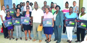 Teachers with Mrs. Buddle (4th from left)and Mr. Buddle (5th from left)