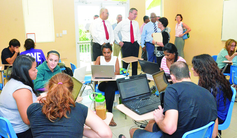 OVERSEAS TERRITORIES DIRECTOR VISITS MEDICAL SCHOOL AND COMPREHENSIVE SCHOOL