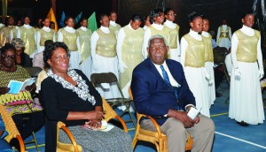 Rev Dr. & Mrs. Richardson with dancers in background