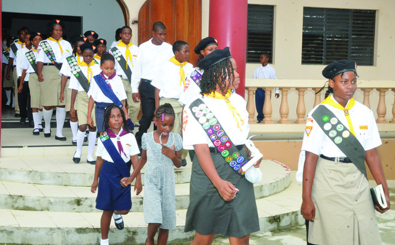 Religion: PATHFINDERS INDUCTED AT SPECIAL SERVICE