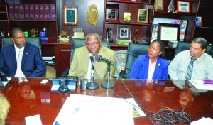 L-R: Dr. Haldane Davies, Dr. David Hall, Ms. Linda smith and Mr. Timothy Hodge