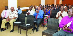 Minister Jerome Roberts, Chief Minister Hughes, Bishop Brooks and others in attendance