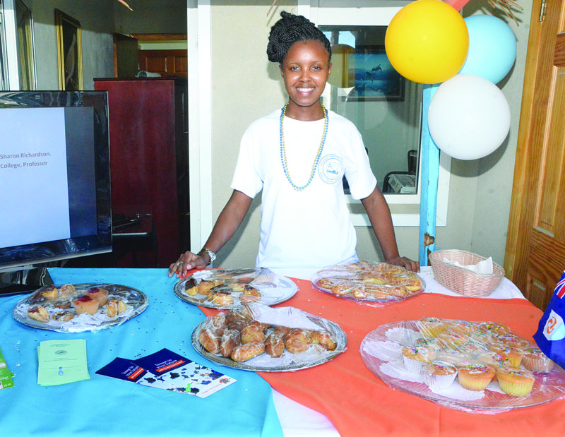 Student Kalyn Bartlette at hospitality table