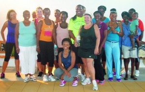 Participants of Tourism Week Zumba Class (Mrs. Tonya Richardson - blue vest, centre)