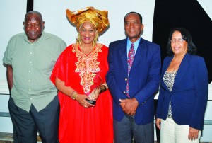 Awardees L-R: Mr Osmund Gumbs, Dr. O. M. Linda Banks, Mr. A. Nat Hodge and Ms Zulma Webster 