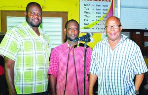 L-R: Mr. Evan Gumbs, Mr. Jerome Roberts and CM Hubert Hughes