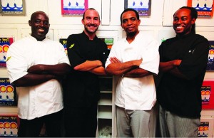 Straw Hat Chef Nick Delinger (second from right) and some of his culinary team.