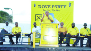 The Platform: L-R: Joseph Lloyd, Rev Niles, Chester Humphrey, Sutcliffe Hodge, Claude Richardson, Homer Richardson and  George Kentish