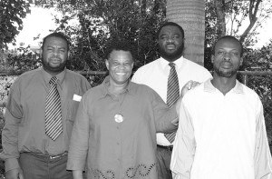 L-R Dallen Connor,Jasmine Hodge-Thomas (Daughter of the late     Watkin Hodge), Sherman Williams and Jerome Gumbs