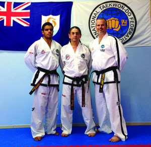 (left to right) Mr G. Vidal Permuy (III Dan), Master Ruben Suarez (VIII Dan), Mr Gregory A. Permuy (V Dan).