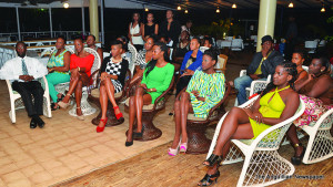 Minister of Culture Jerome Roberts (left),  Contestants and Chaperones