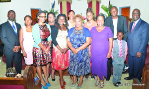 Members of the Anguilla Bar Association flanked by Pastor Dwayne Adams (left) and Rev. Dr. Cecil Richardson, Senior Pastor (right)