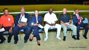 L-R: Mr. Alkins Rogers, Mr. Raymond Guishard, Ms. Angeline Kanhai, Mr. Haydn Hughes,  Mr. Evans McNiel Rogers and Mr. Damien Hughes