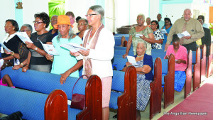 Attendees at the service