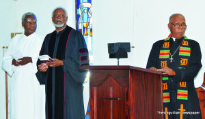 L-R: Rev. Samuel Knight, Rev. Dr. Wycherley Gumbs and  Rev. Menes Hodge