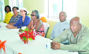 St. Maarten's PM, Mrs. Sarah Wescott-Williams (3rd from left) and members of her Cabinet, Anguilla's Mrs Norma Hughes, Rev Menes Hodge and Chief Minister Hughes