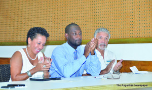 Ms Christine Norton, Minister Jerome Gumbs and Mr David Carty