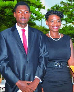 CARICOM Youth Ambassadors Mr. Clemvio Hodge and Ms. Rochelle Rogers