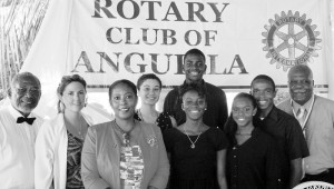 Some of the Interact members who attended the luncheon with Jim Ferris, Rebecca Low and Genefa Fedee on the left and Seymour Hodge on the right.