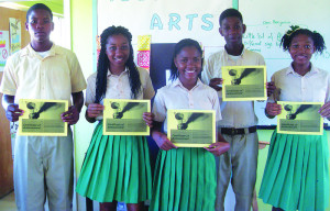 L-R: Travace Alonzo, Shemara Roberts, Tiandra Gumbs,  Shemiah Jones, and Janique Fleming.